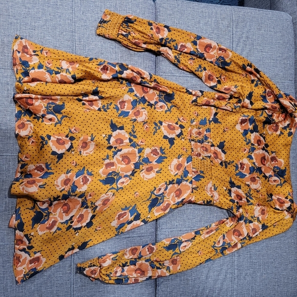 Free People Yellow Floral Long Sleeve Dress - Picture 4 of 9